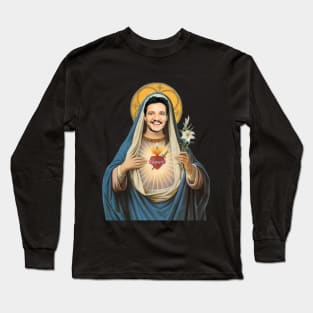 Pedro Pascal sacred heart Long Sleeve T-Shirt